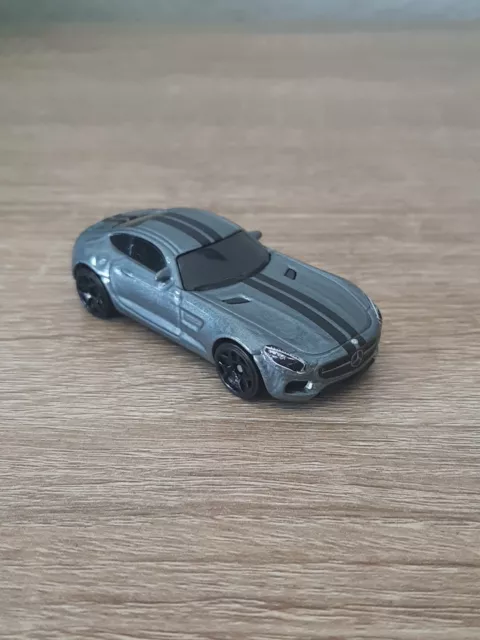 Hot Wheels Loose Die-Cast Car Mercedes Amg GT Gray With Black Stripes 2018