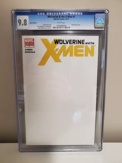 Wolverine & the X-Men 1 CGC 9.8 Blank Cover Variant 2011