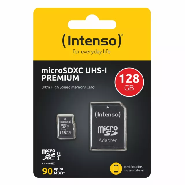 Intenso Micro SD XC UHS-I Ultra High Speed Memory Card 128GB With Adapter