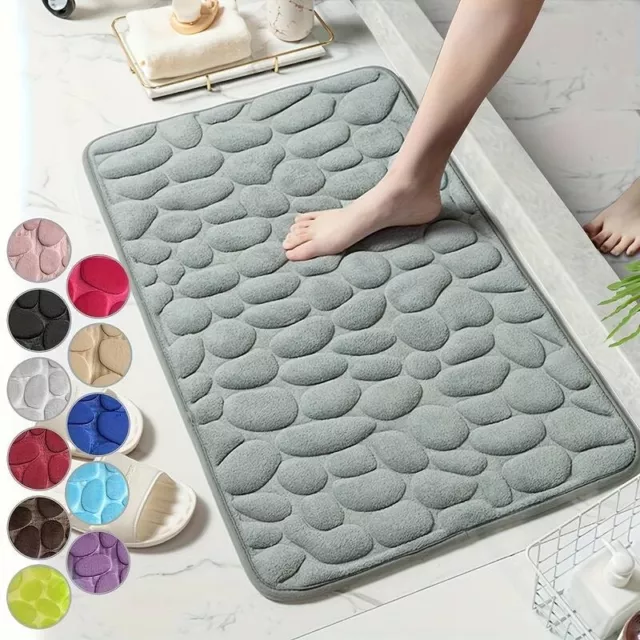 Non-Slip Memory Foam Bath Rug - Soft and Comfortable Bathroom Floor Mat for Bath