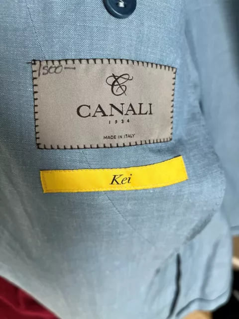 Canali 100% Linen, rich blue Summer Sport Coat US 40R. Never Worn