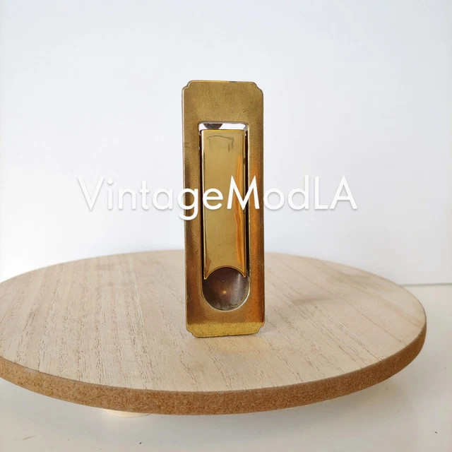Vintage Recessed Brass Hollywood Regency / Flush Mounted Campaign Drop Pulls