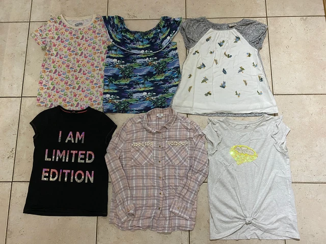 Girls Top Bundle Age 9 Years Next / River Island Checked Shirt Bardot Shopkins