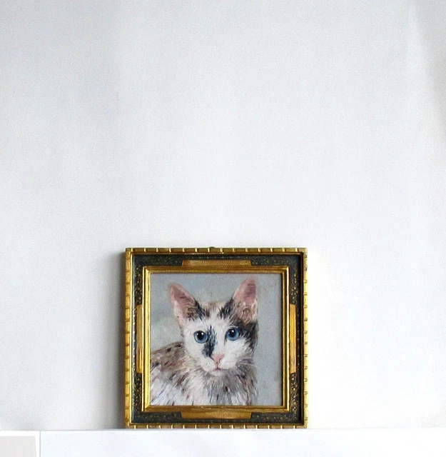 REPRODUCTION ET CADRE Nathalie chat perché, 1991 de Gilles