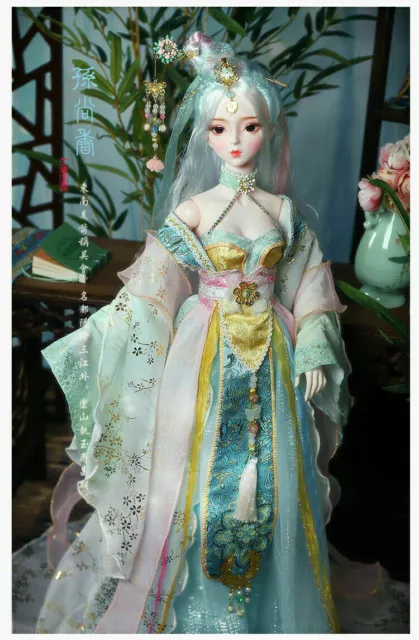 1/3 bambola BJD ragazza 60 cm giunto palla + trucco viso + occhi + parrucca + set completo vestiti 10