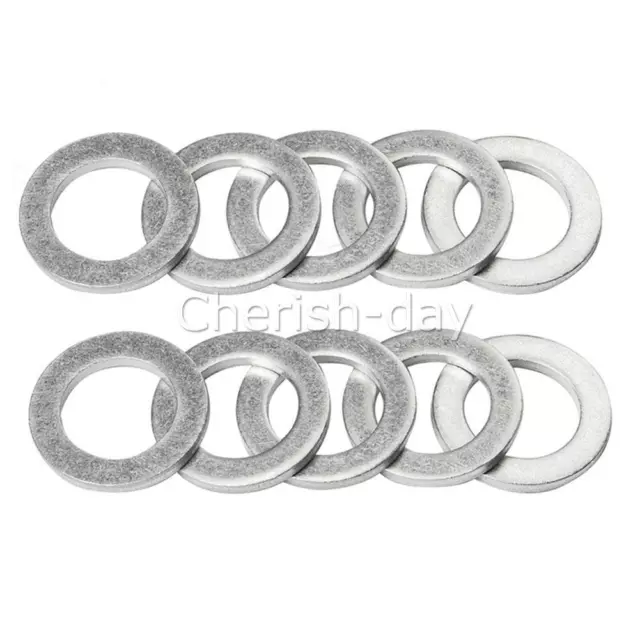 50X Car Engine Oil Crush Washers Drain Plug Gaskets 14mm ID. 22mm OD. Aluminum Z 3