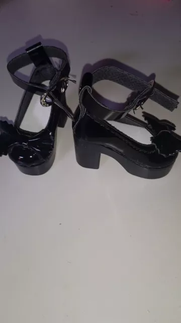 Zapatos Negros Piel Para Muñeca Gorju, Lesly, Paola Reina, Kika, Pepa O Similar