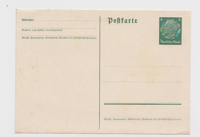 Ganzsache Ansichtskarte / Postkarte Deutsches Reich Hindenburg 6 Pfennig ungel.