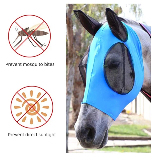 Garde faciale confortable en maille mouche de cheval avec oreilles matériau dou