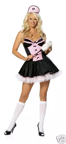 Sexy Roma Halloween Adult Pink French Maid Costume