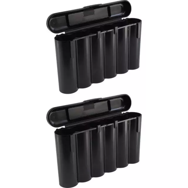2 Black 18650 & CR123A 6 Battery Holder Storage Case for 18650 Batteries