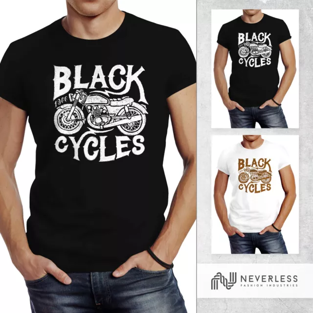 Herren T-Shirt Motorrad Biker Vintage Retro Slim Fit Neverless®