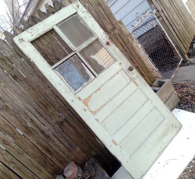 Rustic Antique Wood Door with Windows