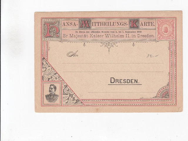 NB097/ Privatpost Dresden Ganzsache 39 ZUDRUCK Deutscher Kellner Bund !!!!! *