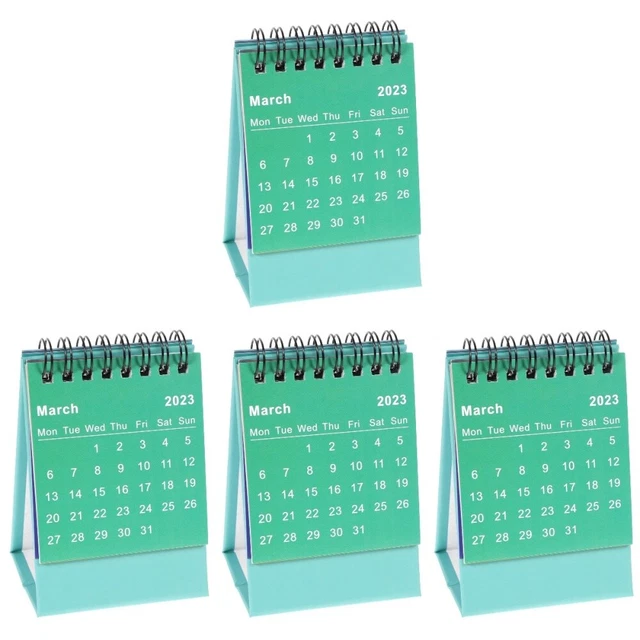 Set 4 Carta Mini Calendario Tavolo Ufficio Bobina Cavalletto
