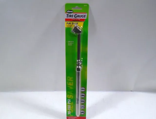 Slime 11" Long Dual-Head Pencil Tire Gauge for RVs SUVs Dual Axle 10-150 PSI