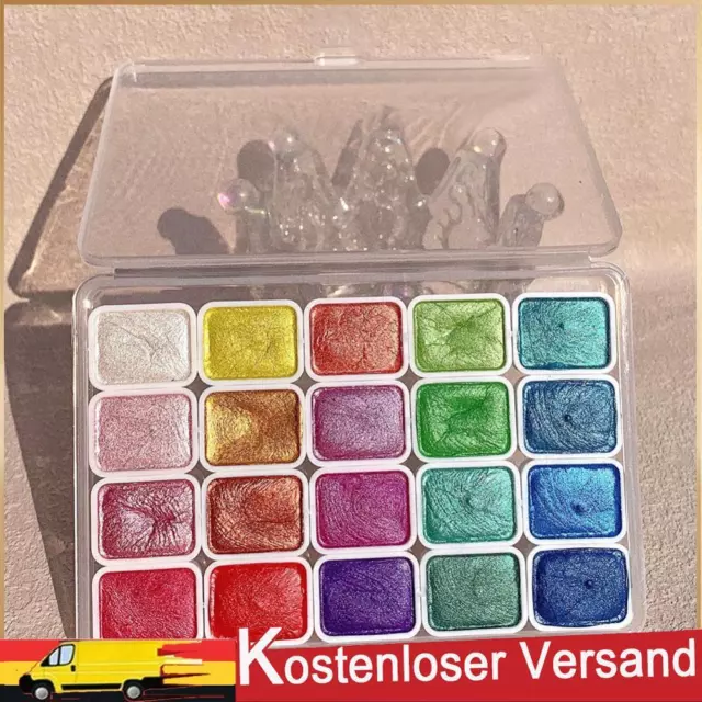 20 Colors Solid Watercolor Pigment Set Portable for Artists Students Hobbyists