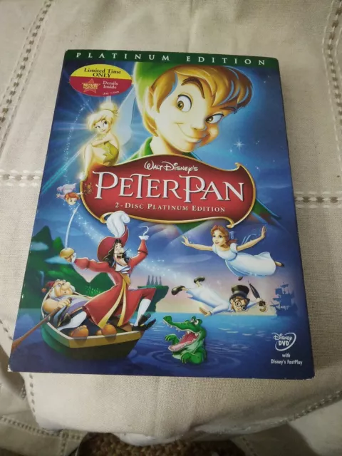 Peter Pan (DVD, 2007, 2-Disc Set, Platinum Edition) Walt Disney Tinker Bell Hook
