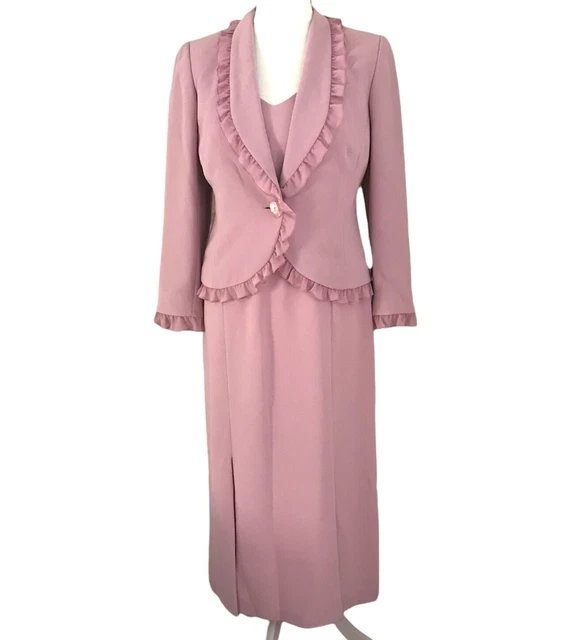 ROMAN ORIGINALS MOTHER of the Bride/Groom Pink Dress & Jacket Size UK14