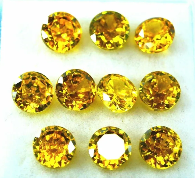 Natural 10 Pcs 7 mm Natural Yellow Sapphire Lot Round Cut Certified Gemstone