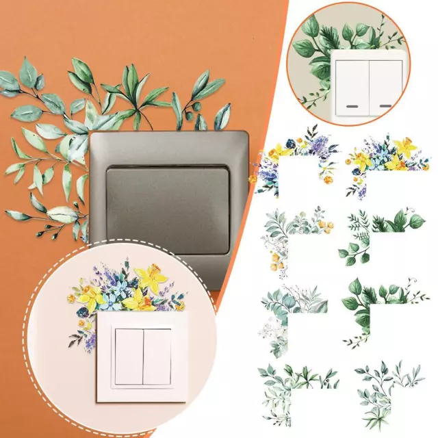 Long Lasting Wall Mural Flower Switch Wall Decorative Sticker Self-adhesive V T4