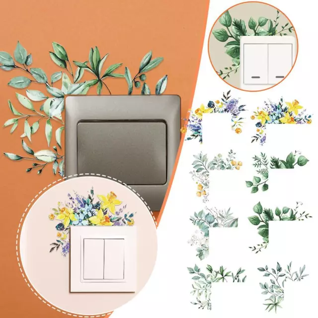 Long Lasting Wall Mural Flower Switch Wall Decorative Sticker Self-adhesive ;