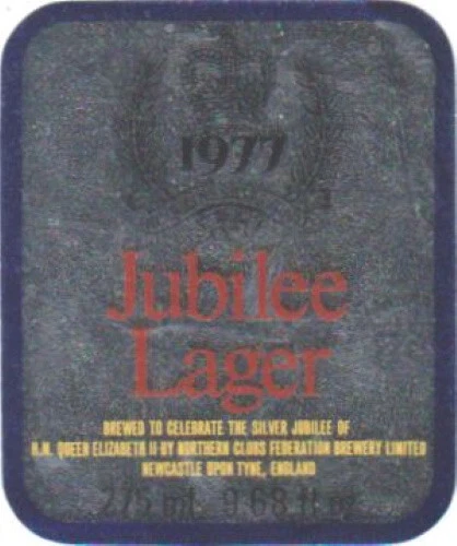 Northern Clubs Brewery Jubilee Lager 275 ml 9,68 flüssige Unzen Vol Bierflasche Etikett