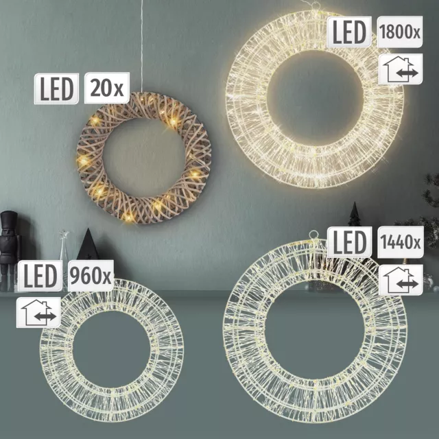 Ghirlanda di natale decorazione luminosa corona 960-1800 LED 38-58 cm a scelta