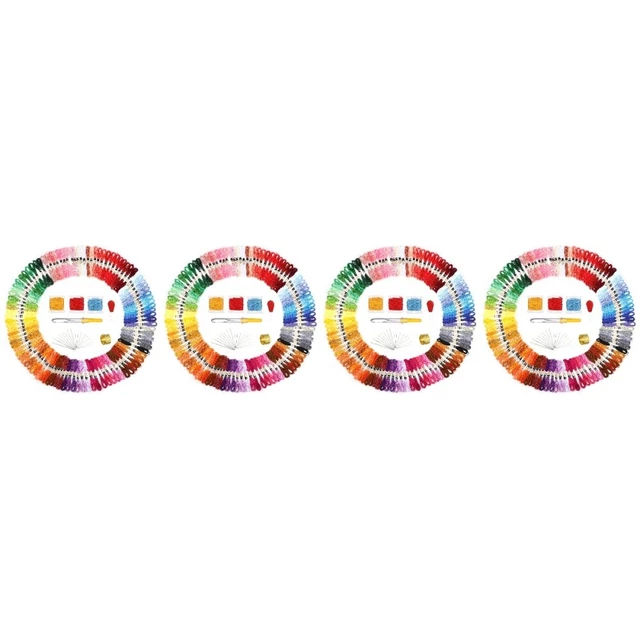 4 Sätze bunt vielseitig Nähgarnset Handstickset Pro DIY-Kunsthandwerk Kreuzstich