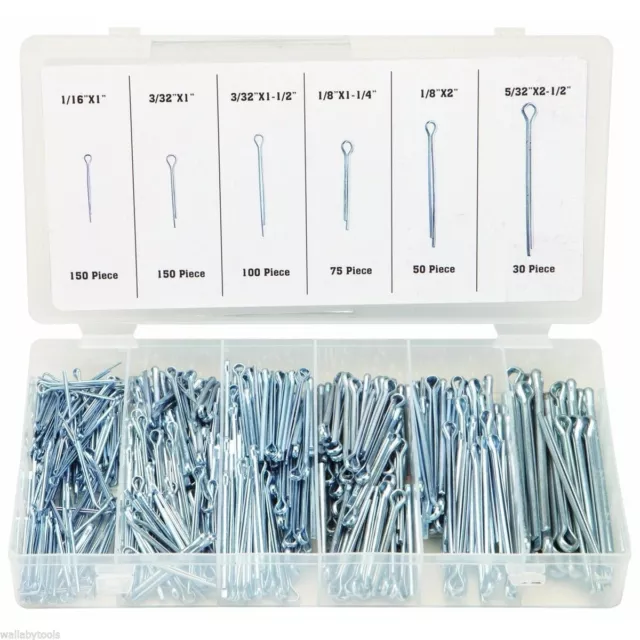 555pc Cotter Pin Assortment Case Clip Key Kit