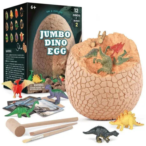 Jumbo Dino Egg Dig & Discover Creative Model Kit & Educational Kids Toy Play Set
