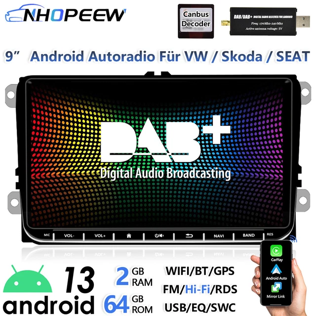 DAB+ 64G Android 13 Autoradio CarPlay GPS Navi