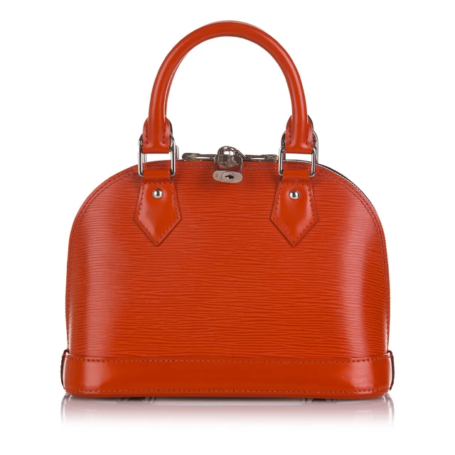 Authenticated Louis Vuitton Epi Alma BB Orange Leather Satchel Authenticated Louis Vuitton Epi Alma BB Orange Leather Satchel