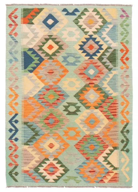 Vintage Hand Woven Carpet 3'3" x 4'10" Traditional Wool Kilim Rug