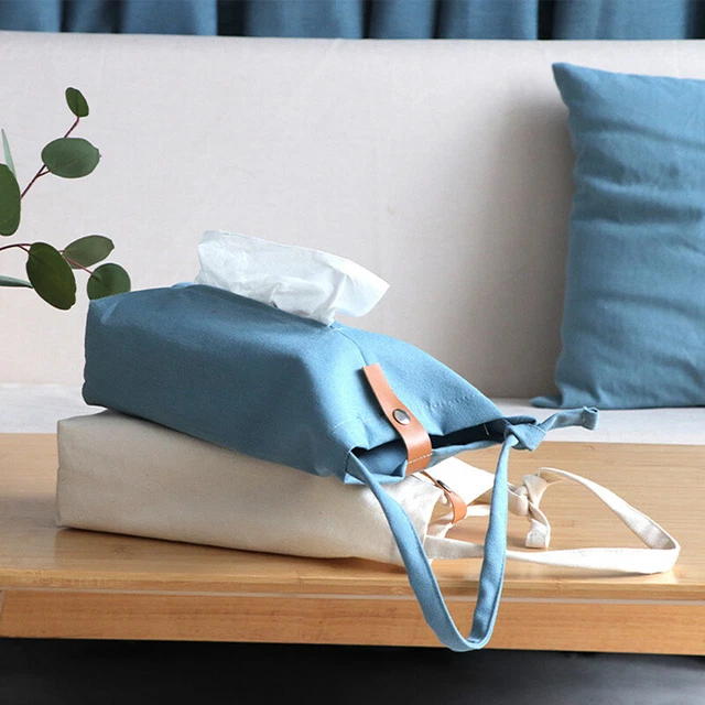 Canvas Cloth Tissue Box Hanging Napkin Paper Holder for Home Car Nordic Living