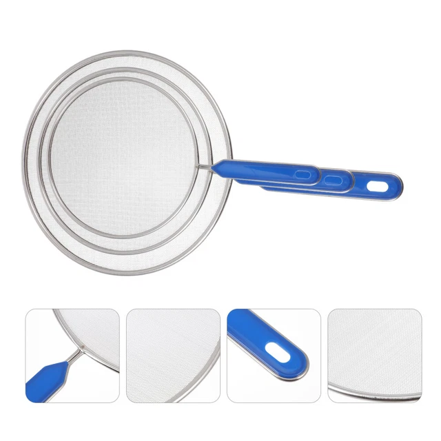 Cubierta anti salpicaduras de aceite con tapa de sartén de malla de hierro inoxidable pantalla de salpicaduras