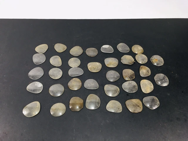 Lote de 35 Lentes Antiguas LENTES DE CRISTAL PARA OJOS STEAMPUNK Arte Alterado Sucio Granero Hallazgo