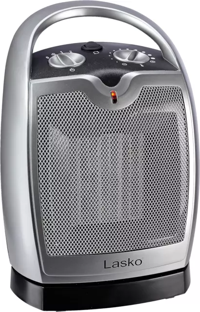 Oscillating Ceramic Tabletop Space Heater for Home with Adjustable Thermostat, C