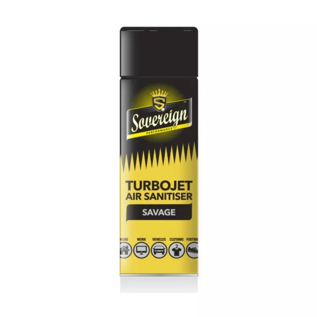 Sovereign Air Freshener Turbojet Blast Sanitiser Spray Car Savage NEW 500ml