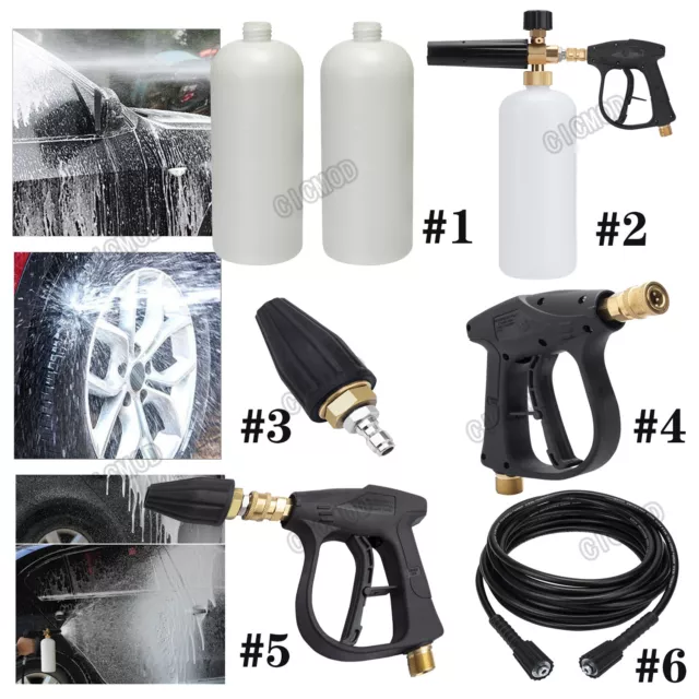 Pressure Washer Trigger Gun Hose Foam Lance Spray Tips Rotary Turbo Nozzle Kits