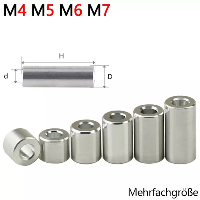 M4 M5 M6 M7 Aluminiumlegierung Hülsen Distanzhülsen Abstandshülsen Distanzstücke