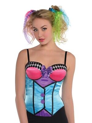 Ladies Mad Hatter Corset World Book Day Halloween Costume Adults Fancy Dress