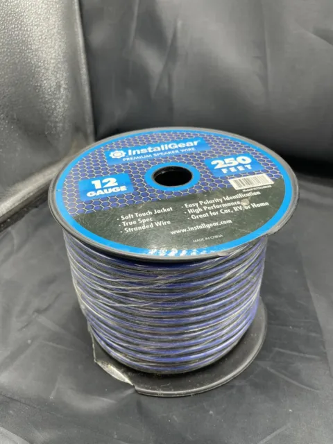 InstallGear Speaker Wire True Spec and Soft Touch Cable 12 Gauge 250ft.