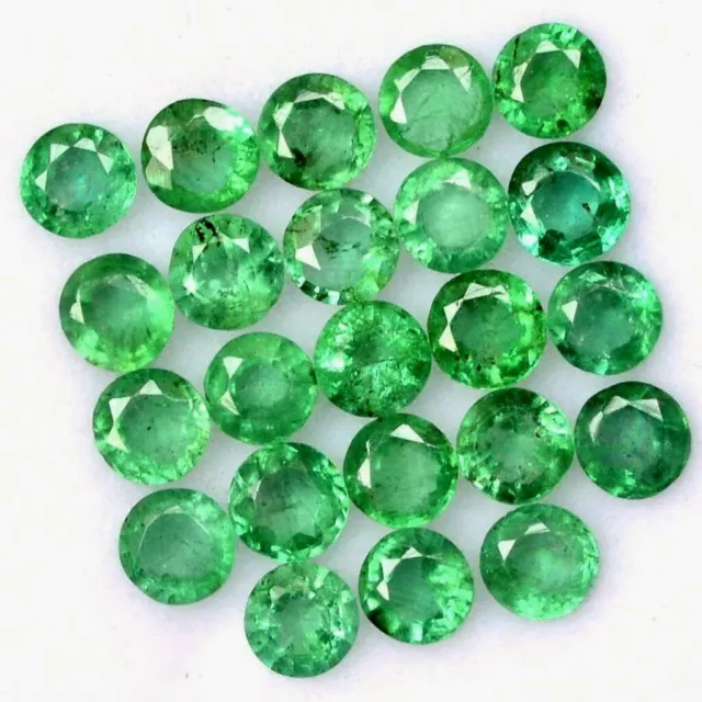 Wholesale Lot 4mm Round Facet Natural Zambian Emerald Loose Calibrated Gemstone