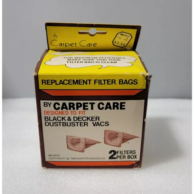 Vintage 1986 Black & Decker Dustbuster Vac Filters by Carpet Care