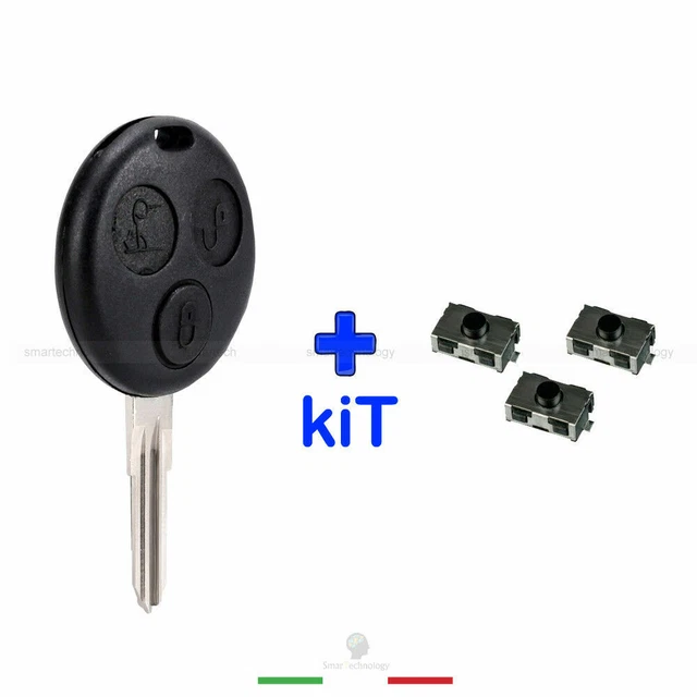 Chiave Guscio Telecomando Per Smart 450 Fortwo Forfour 3 Tasti + 3 Micropulsanti