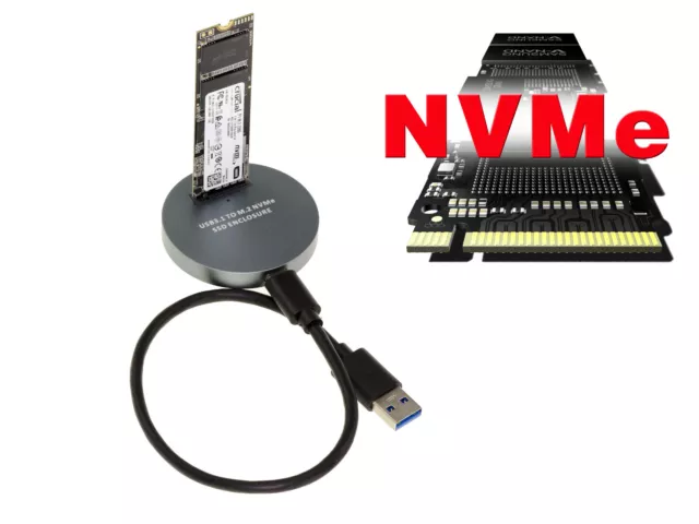 Docking station d'accueil SSD NVMe M.2 SATA type C jusqu'à 10 Gbit/s