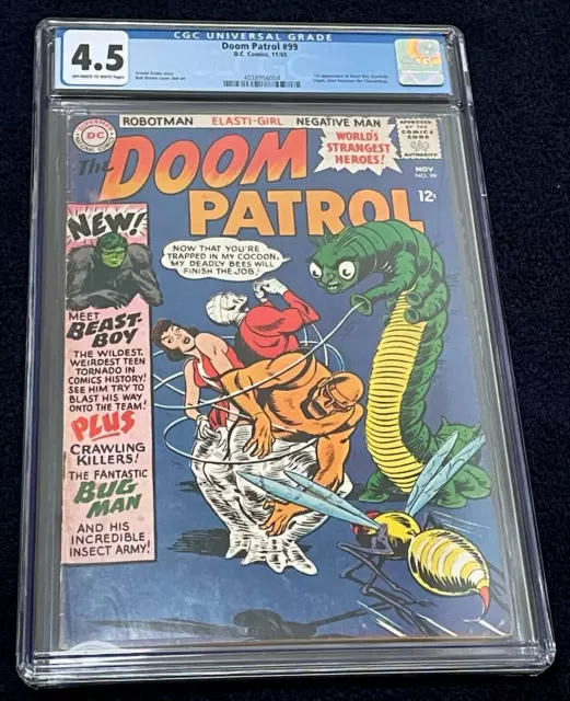 Doom Patrol #99 (Nov 1965) ✨ Graded 4.5 OFF-W TO WHITE by CGC ✔1st App Beast Boy