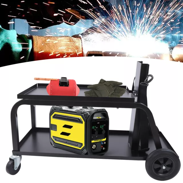 Universal Welding Cart w/ 2Layers Cabinet MIG TIG ARC Plasma Cutter Tank Storage