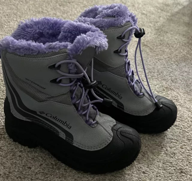 COLUMBIA WOMEN'S BUGABOOT SNOW BOOTS SZ 6 PURPLE OmniHeat Waterproof